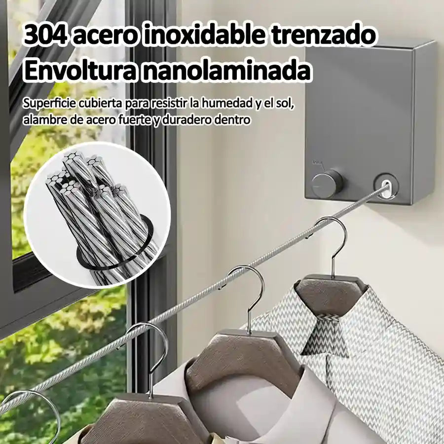 TENDEDERO RETRÁCTIL 4 METROS – SECA MUCHA ROPA EN POCO ESPACIO