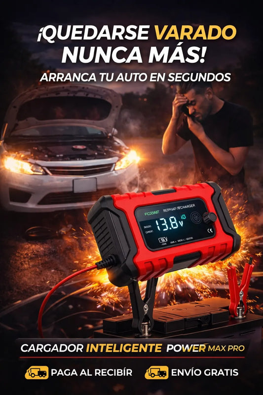 CARGADOR INTELIGENTE POWER MAX PRO – ARRANCA TU AUTO EN SEGUNDOS, NUNCA MÁS VARADO 🚗⚡