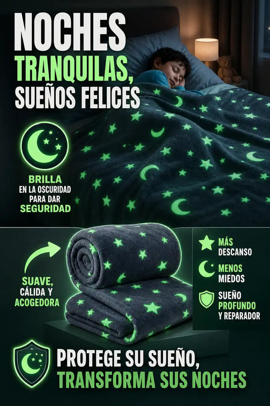 COBIJA LUMINOSA ULTRA SUAVE | BRILLA EN LA OSCURIDAD Y CONVIERTE CADA NOCHE EN MAGIA