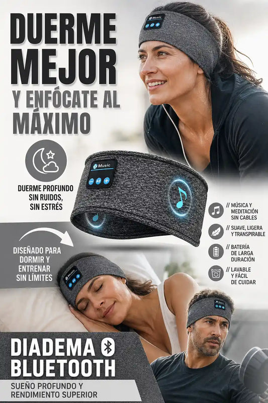 DIADEMA BLUETOOTH 3 EN 1™ | DUERME, ENTRENA Y RELÁJATE