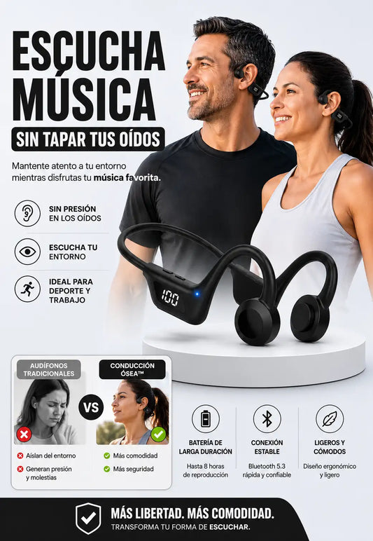 AURICULARES DE CONDUCCIÓN ÓSEA™ - ESCUCHA MÚSICA SIN TAPAR TUS OÍDOS