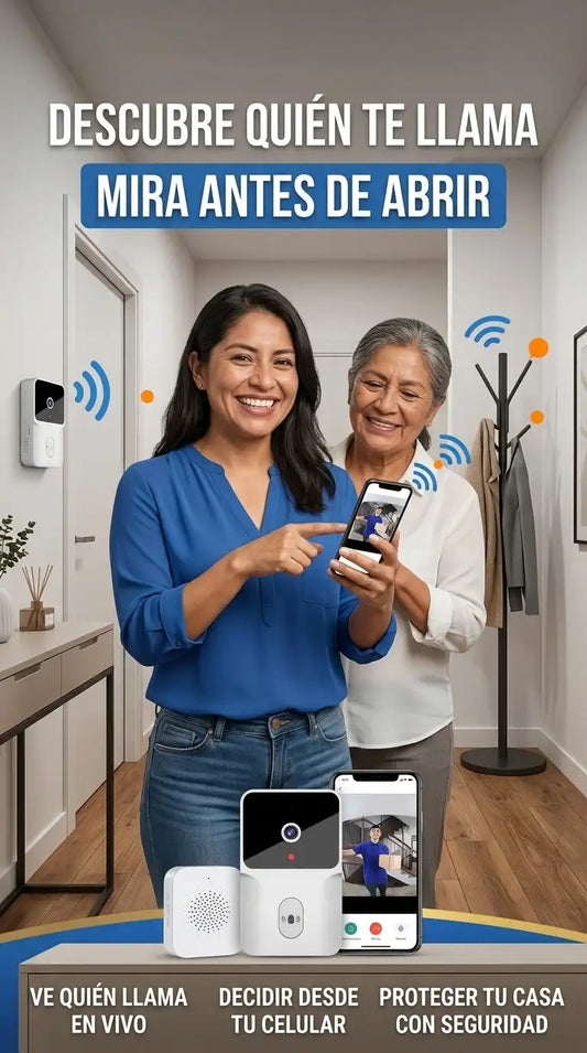 TIMBRE INTELIGENTE CON CÁMARA HD – SEGURIDAD 24/7 DESDE TU CELULAR