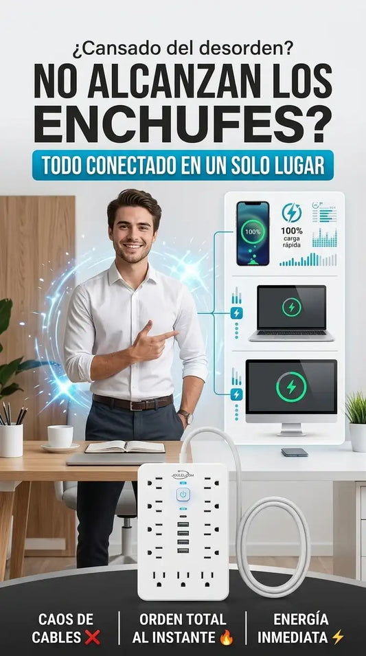 MULTITOMA 17 EN 1 POWERMAX – 11 TOMAS + 6 USB-C DE CARGA ULTRA RÁPIDA CON PROTECCIÓN TOTAL