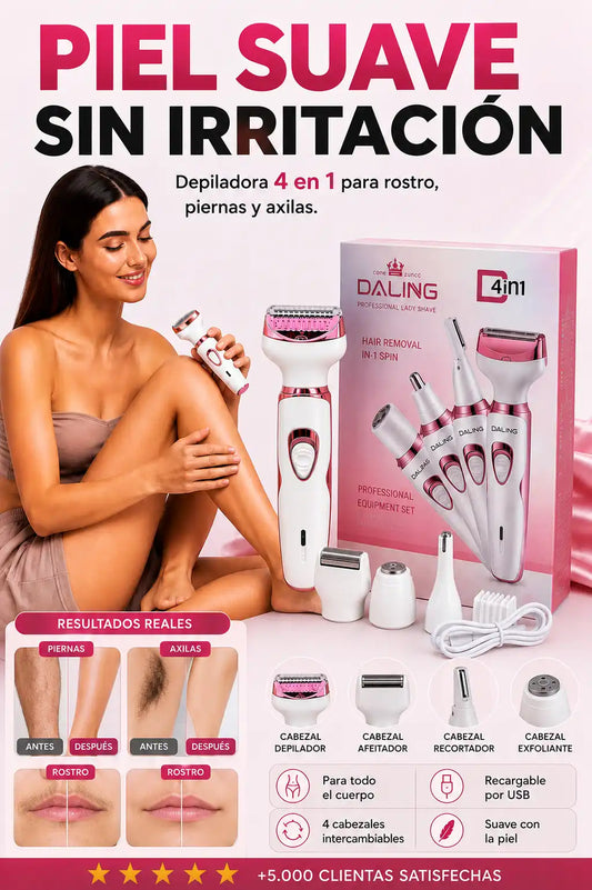 DEPILADORA 4 EN 1™ | PIEL PERFECTA Y SUAVE EN MINUTOS
