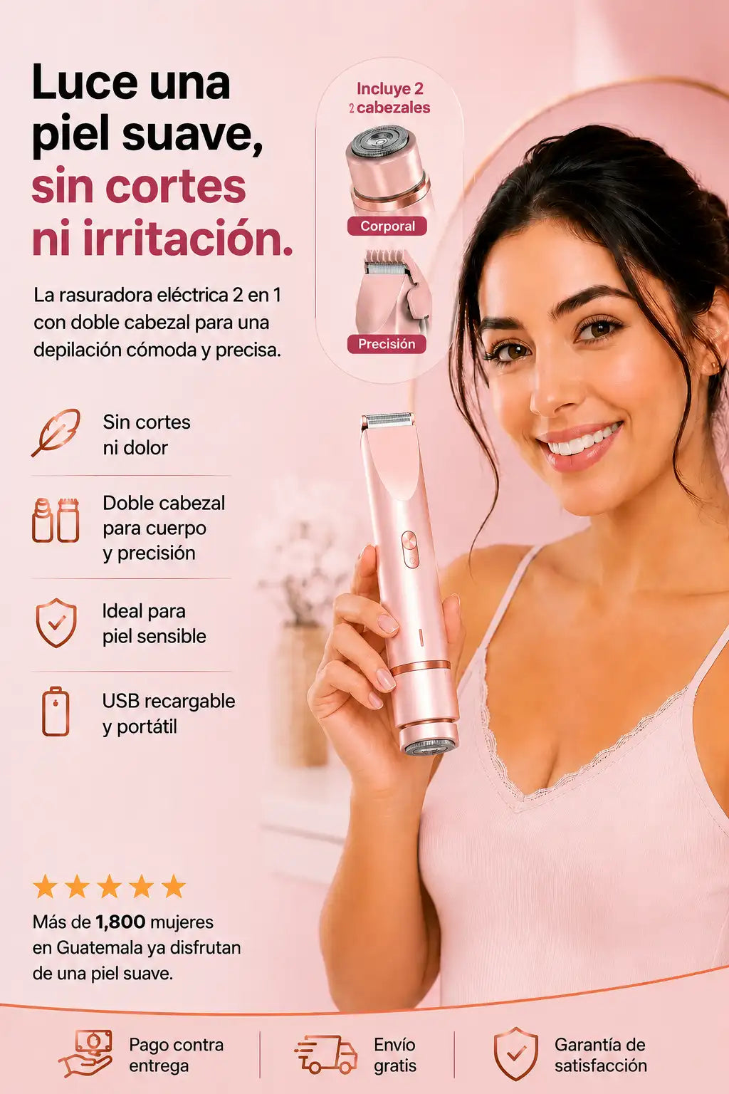 DEPILADORA CORPORAL 2 EN 1™ – ADIÓS AL VELLO NO DESEADO Y HOLA A UNA PIEL SUAVE