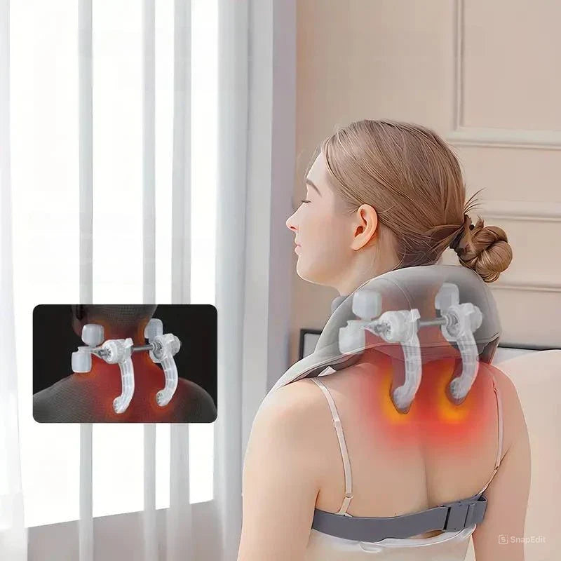 MASAJEADOR DE CUELLO Y HOMBROS ANTIDOLOR – ¡ADIÓS TENSIÓN AL INSTANTE!