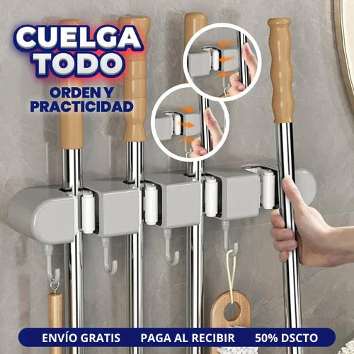 SOPORTE MULTIUSO PARA ESCOBAS Y TRAPEROS – ORDEN AL INSTANTE