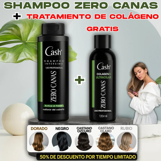 ¡ADIÓS CANAS AL INSTANTE! SHAMPOO ZERO CANAS + TRATAMIENTO DE COLÁGENO GRATIS