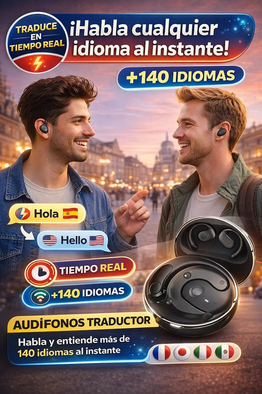 AURICULARES TRADUCTORES EN TIEMPO REAL - HABLA Y ENTIENDE MÁS DE 140 IDIOMAS AL INSTANTE