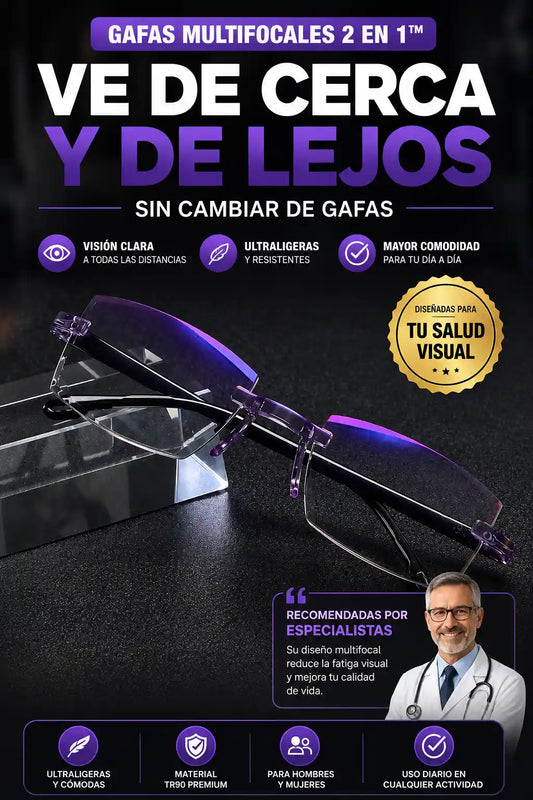 GAFAS MULTIFOCALES 2 EN 1™ - VE DE CERCA Y DE LEJOS SIN CAMBIAR DE GAFAS