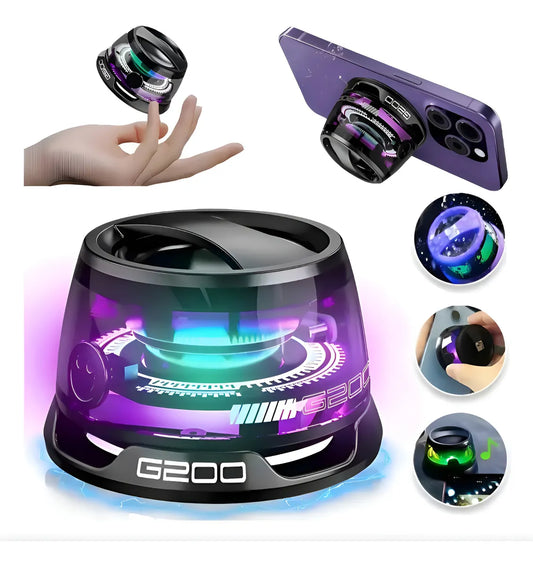 MINI PARLANTE CON EMPAREJAMIENTO DUAL LUCES RGB Y SOPORTE MAGNÉTICO