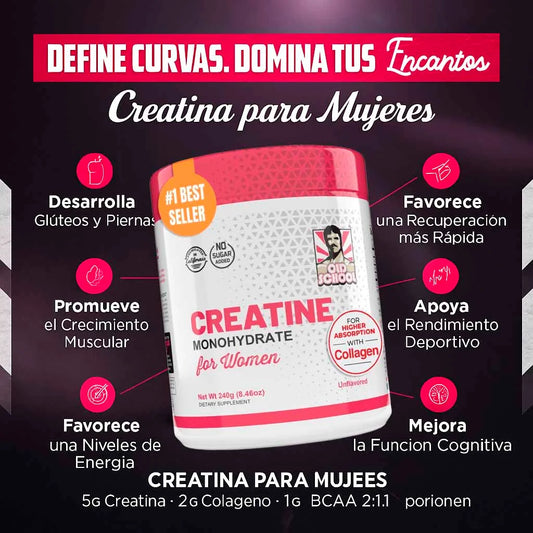 CREATINA MONOHIDRATADA FOR WOMEN – POTENCIA TU BOOTY, ROMPE TUS LÍMITES 🍑