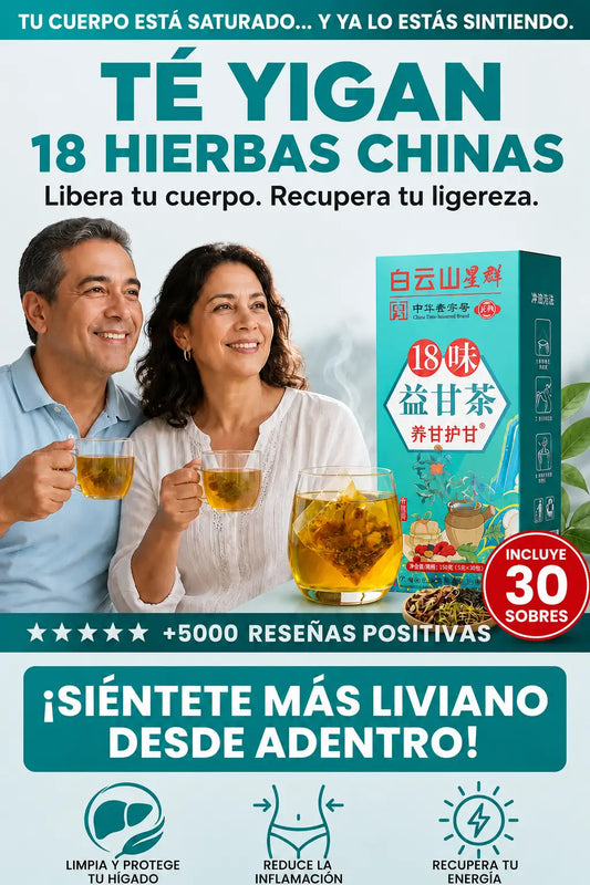 TÉ YIGAN - 18 HIERBAS CHINAS PARA LIMPIAR EL HÍGADO, DESINFLAMAR Y RECUPERAR TU ENERGÍA | 30 SOBRES